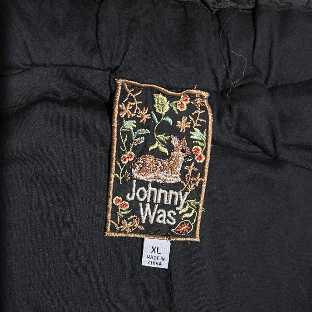 Johnny Was Black Hombre Sequined Jogger Pants Size XL - Picture 4 of 6